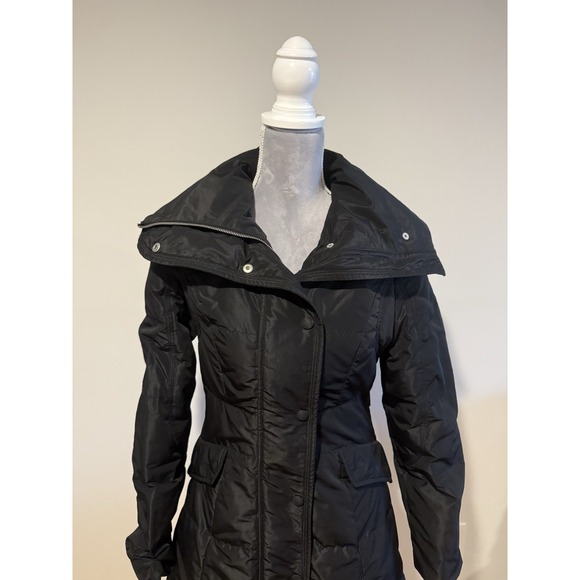 ABS Silver Label Women's Down Fill Puffer Winter Coat Parka Sz S Black Quilted - Picture 2 of 15